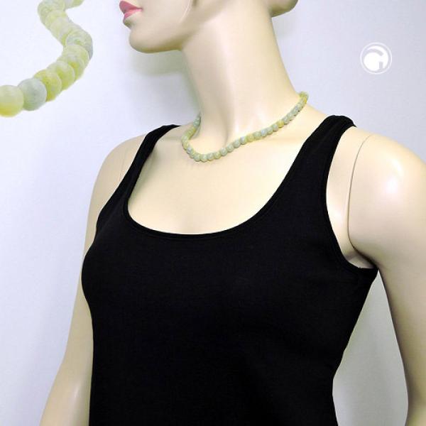Kette 8mm Kunststoffperlen türkis-grün-weiß-gelb marmoriert 45cm Kette 8mm Kunststoffperlen türkis-grün-weiß-gelb marmoriert 45cm