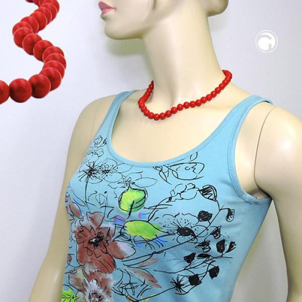 Kette 10mm Kunststoffperlen rot-glänzend 45cm Kette 10mm Kunststoffperlen rot-glänzend 45cm