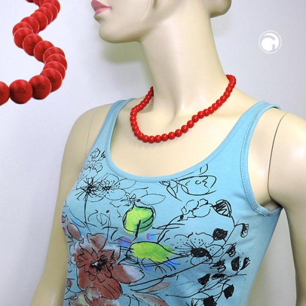 Kette 10mm Kunststoffperlen rot-glänzend 50cm Kette 10mm Kunststoffperlen rot-glänzend 50cm