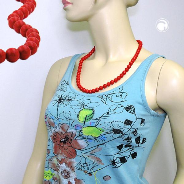 Kette 10mm Kunststoffperlen rot-glänzend 60cm Kette 10mm Kunststoffperlen rot-glänzend 60cm
