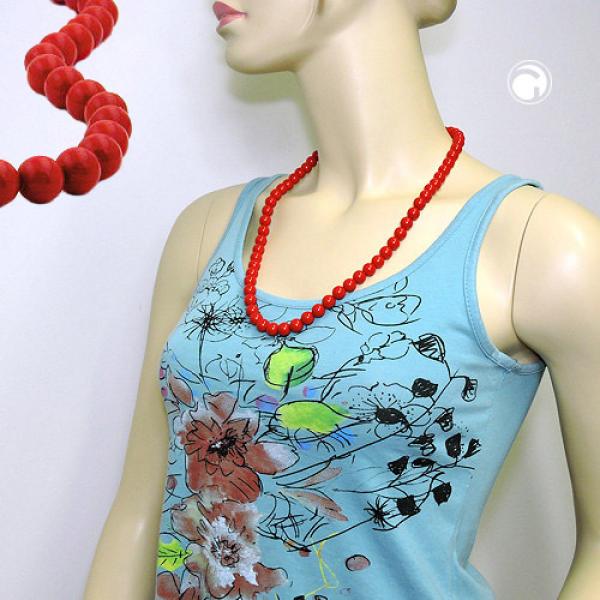 Kette 10mm Kunststoffperlen rot-glänzend 70cm Kette 10mm Kunststoffperlen rot-glänzend 70cm