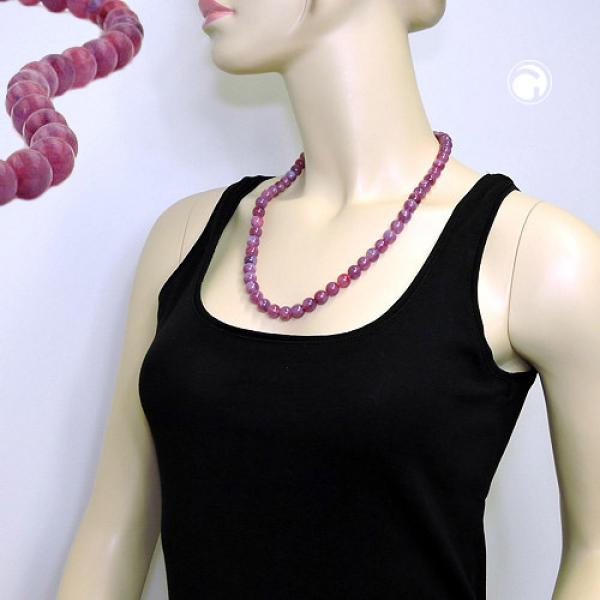 Kette, Perlen 10mm flieder-violett Kette, Perlen 10mm flieder-violett