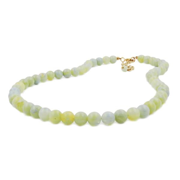 Kette 10mm Kunststoffperlen türkis-grün-weiß-gelb marmoriert mit Perle 40cm Kette 10mm Kunststoffperlen türkis-grün-weiß-gelb marmoriert mit Perle 40cm