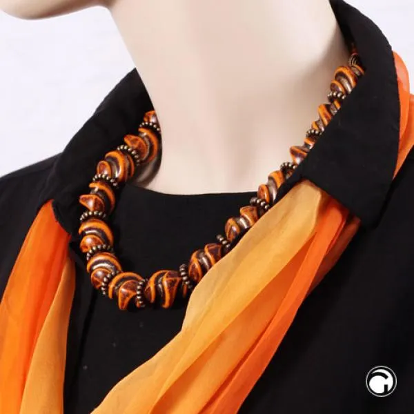 Kette 24x19mm Schraubenperle orange-altgold Kunststoff 51cm Kette 24x19mm Schraubenperle orange-altgold Kunststoff 51cm