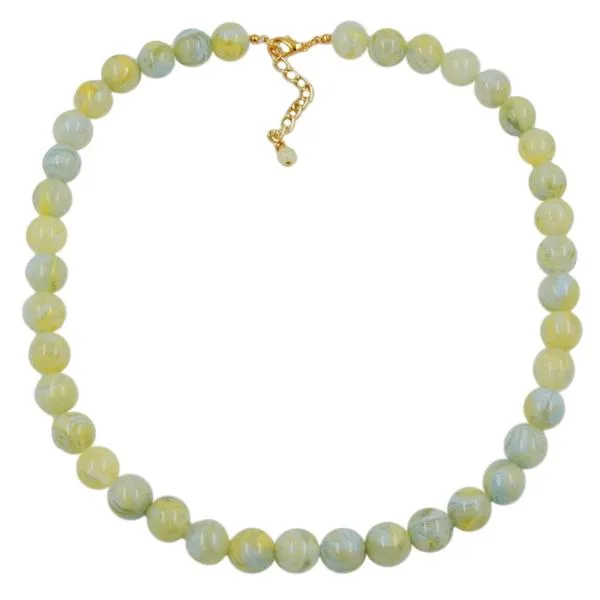 Kette 12mm Kunststoffperlen türkis-grün-weiß-gelb marmoriert 50cm Kette 12mm Kunststoffperlen türkis-grün-weiß-gelb marmoriert 50cm