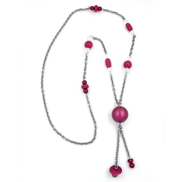 Kette, altrosa-grau-kristall