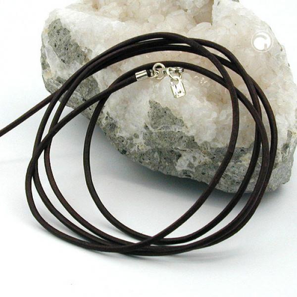 Lederband Rundschnur Rindleder 2mm braun gefärbt mit 1x Verschluss silberfarbig ca. 1m Lederband Rundschnur Rindleder 2mm braun gefärbt mit 1x Verschluss silberfarbig ca. 1m