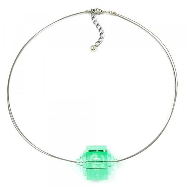 Kette, Stufenperle mint-transparent