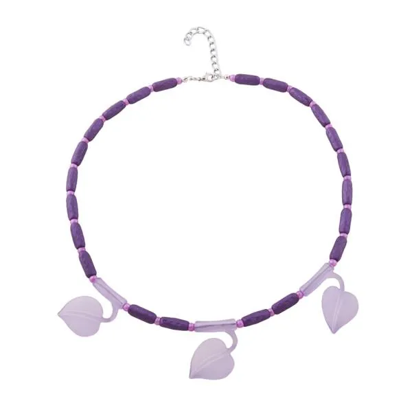 Kette mit Blatt am Rohr lila Kunststoff 45cm Kette mit Blatt am Rohr lila Kunststoff 45cm