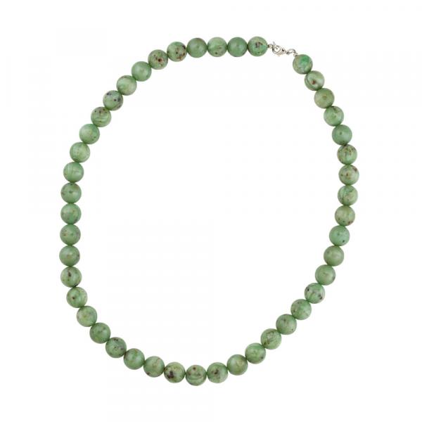 Kette 14mm Rundperle Kunststoff oliv-grün-braun-gesprenkelt 60cm