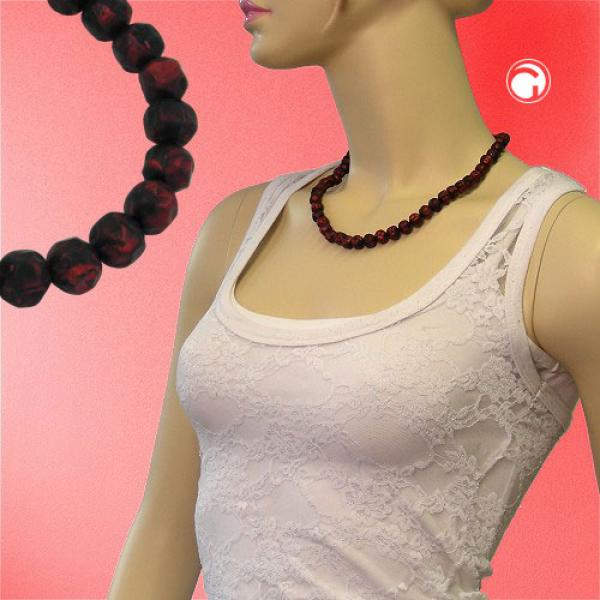 Kette 10mm Kunststoffperlen Barockperlen rot-schwarz-marmoriert 50cm Kette 10mm Kunststoffperlen Barockperlen rot-schwarz-marmoriert 50cm