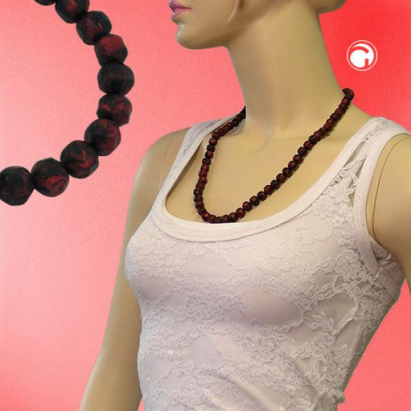 Kette 10mm Kunststoffperlen Barockperlen rot-schwarz-marmoriert 60cm Kette 10mm Kunststoffperlen Barockperlen rot-schwarz-marmoriert 60cm