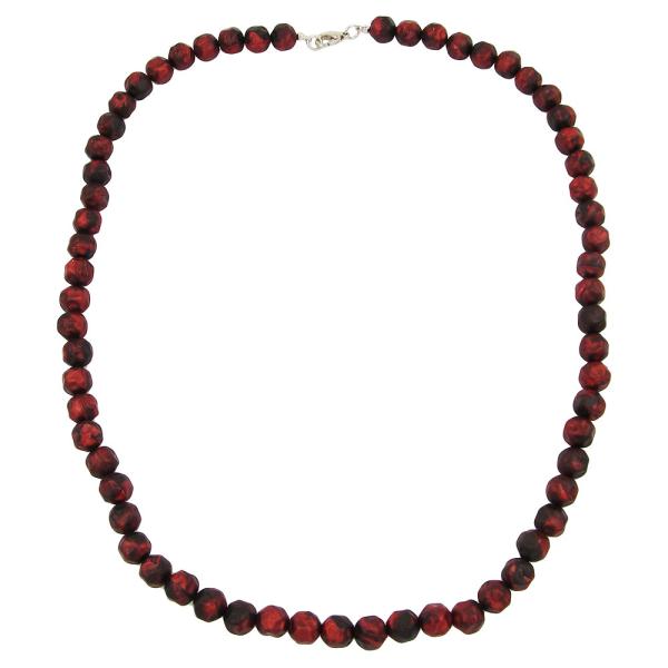 Kette 10mm Kunststoffperlen Barockperlen rot-schwarz-marmoriert 60cm Kette 10mm Kunststoffperlen Barockperlen rot-schwarz-marmoriert 60cm