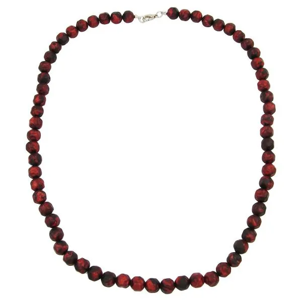 Kette 10mm Kunststoffperlen Barockperlen rot-schwarz-marmoriert 60cm Kette 10mm Kunststoffperlen Barockperlen rot-schwarz-marmoriert 60cm