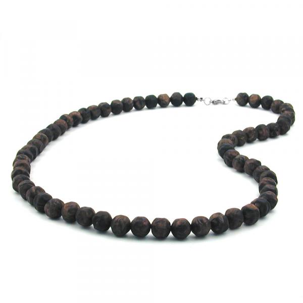Kette 10mm Kunststoffperlen Barockperlen braun-schwarz-marmoriert 60cm Kette 10mm Kunststoffperlen Barockperlen braun-schwarz-marmoriert 60cm