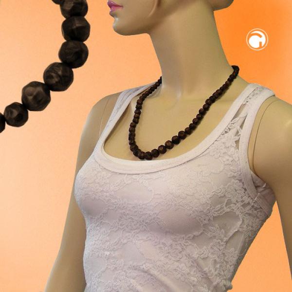 Kette Kunststoffperlen Barockperlen braun-schwarz-marmoriert verlaufend 60cm Kette Kunststoffperlen Barockperlen braun-schwarz-marmoriert verlaufend 60cm
