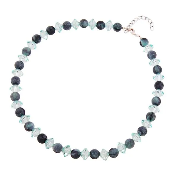 Kette Perlen Kunststoff türkis matt Facettenradl türkis-transparent 45cm Kette Perlen Kunststoff türkis matt Facettenradl türkis-transparent 45cm