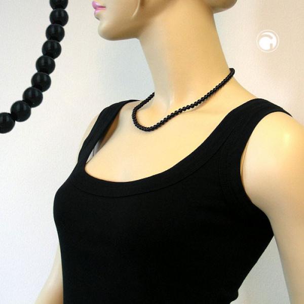 Kette 6mm Perle Kunststoff schwarz-glänzend 45cm Kette 6mm Perle Kunststoff schwarz-glänzend 45cm