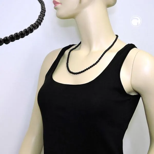 Kette 6mm Perle Kunststoff schwarz-glänzend 55cm Kette 6mm Perle Kunststoff schwarz-glänzend 55cm