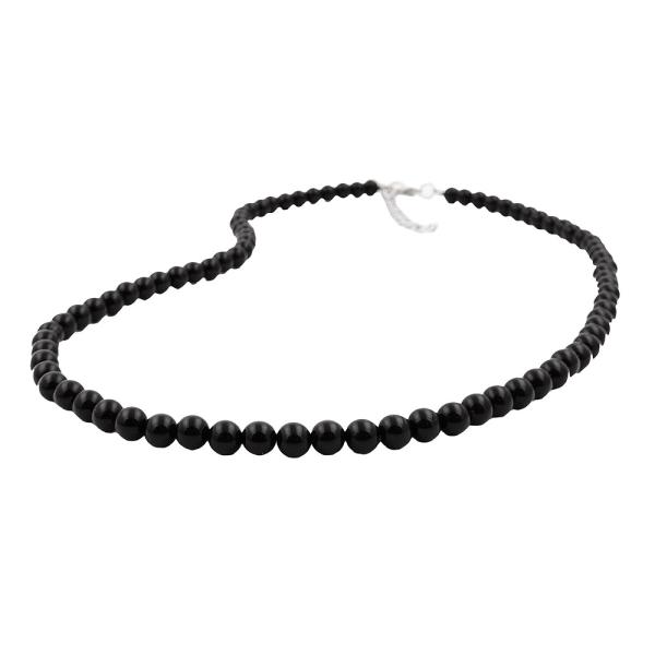Kette 6mm Perle Kunststoff schwarz-glänzend 60cm Kette 6mm Perle Kunststoff schwarz-glänzend 60cm