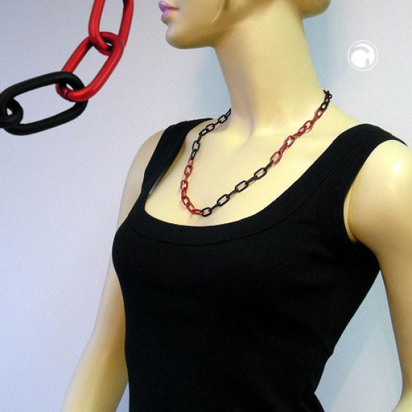 Kette, Anker weit 8mm rot-schwarz-rot