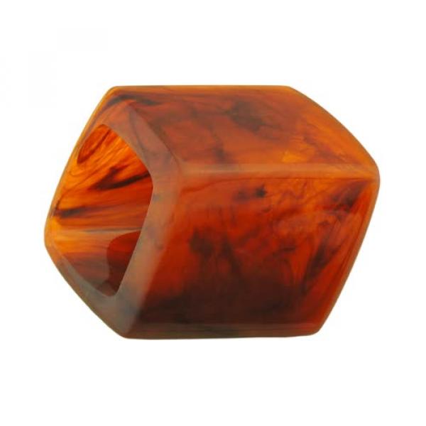Tuchring 45x36x18mm Sechseck rotbraun-marmoriert glänzend Kunststoff Tuchring 45x36x18mm Sechseck rotbraun-marmoriert glänzend Kunststoff