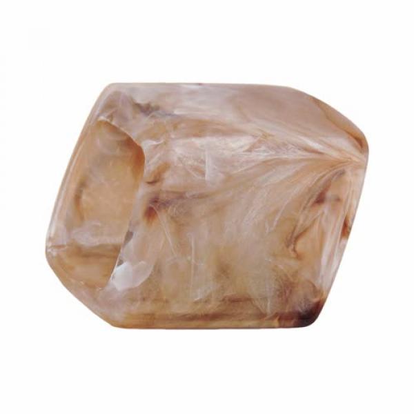 Tuchring 45x36x18mm Sechseck braun-natur glänzend Kunststoff Tuchring 45x36x18mm Sechseck braun-natur glänzend Kunststoff