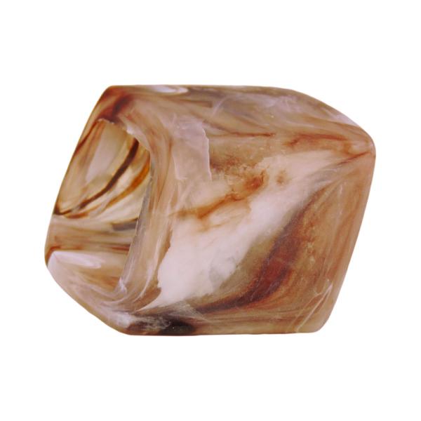 Tuchring 45x36x18mm Sechseck braun-weiß glänzend Kunststoff Tuchring 45x36x18mm Sechseck braun-weiß glänzend Kunststoff