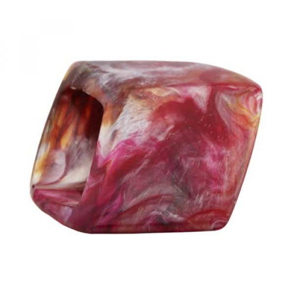 Tuchring 45x36x18mm Sechseck rot-silber-marmoriert glänzend Kunststoff Tuchring 45x36x18mm Sechseck rot-silber-marmoriert glänzend Kunststoff