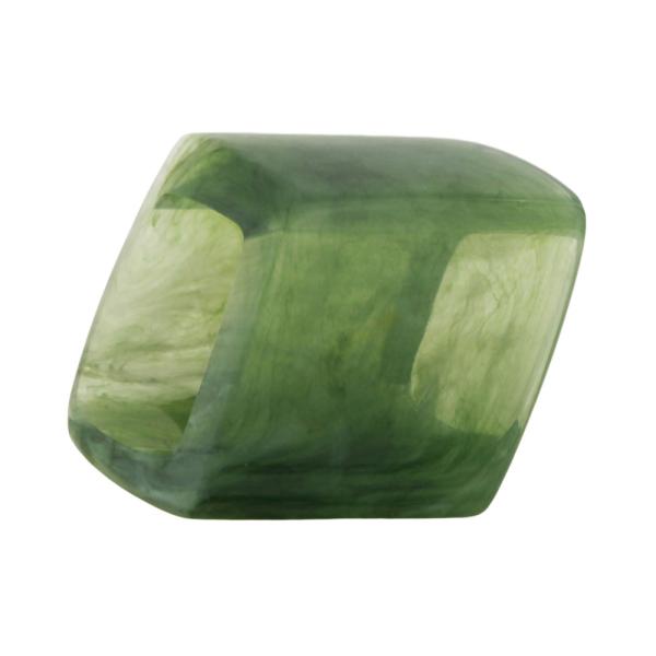 Tuchring 45x36x18mm Sechseck olivgrün-transparent marmoriert glänzend Kunststoff Tuchring 45x36x18mm Sechseck olivgrün-transparent marmoriert glänzend Kunststoff