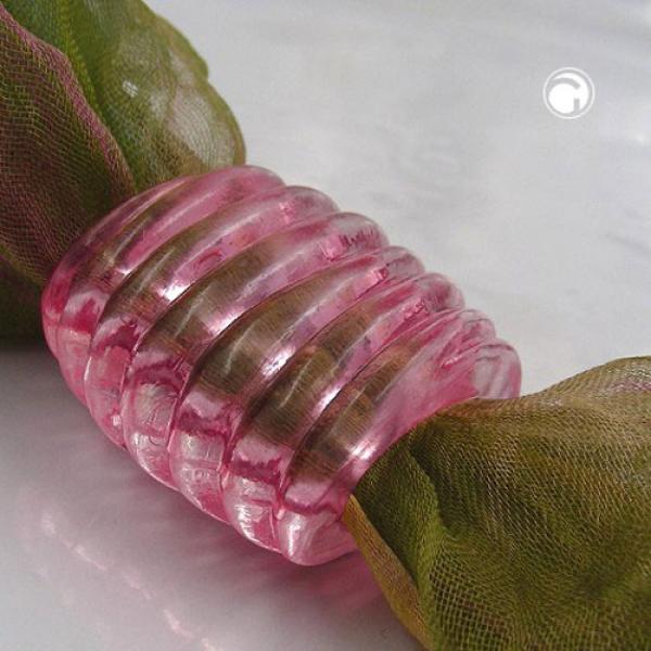 Tuchring 35x34x23mm Spirale Kunststoff rosa-transparent glänzend