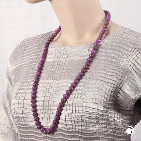 Kette 10mm Rundperle lila-marmoriert Kunststoff 80cm Kette 10mm Rundperle lila-marmoriert Kunststoff 80cm