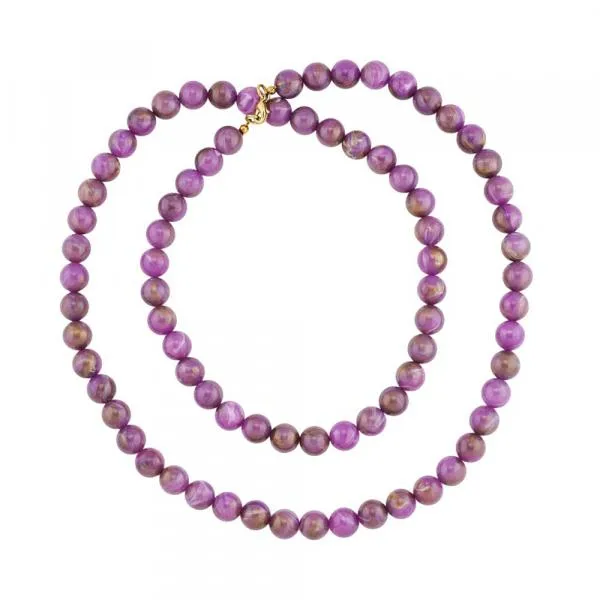 Kette 10mm Rundperle lila-marmoriert Kunststoff 80cm Kette 10mm Rundperle lila-marmoriert Kunststoff 80cm
