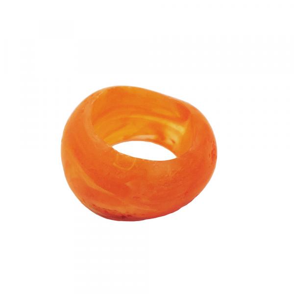 Tuchring 28x19mm Kunststoff Ringperle unrund 17mm-Loch orange matt