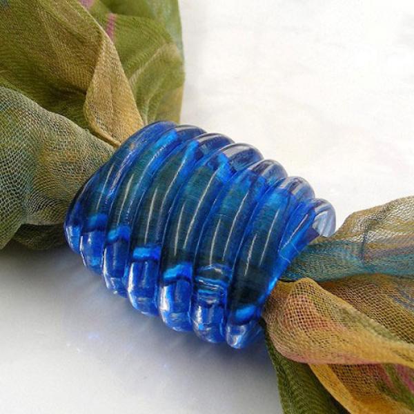 Tuchring 35x34x23mm Spirale Kunststoff blau-transparent glänzend