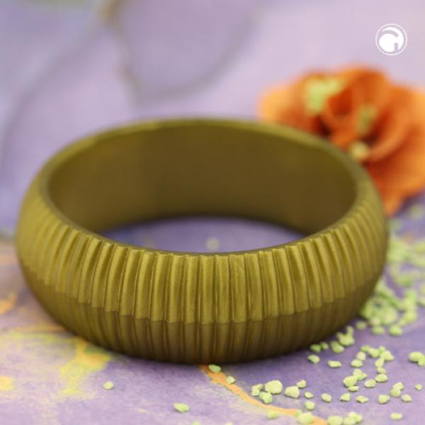 Armreif 85x26mm oliv-grün Rillenstruktur Kunststoff Armreif 85x26mm oliv-grün Rillenstruktur Kunststoff