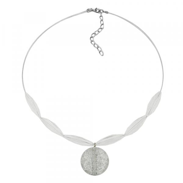 Kette Drahtkette Scheibe kristall-weiß-flitter Kunststoffperlen 45cm Kette Drahtkette Scheibe kristall-weiß-flitter Kunststoffperlen 45cm