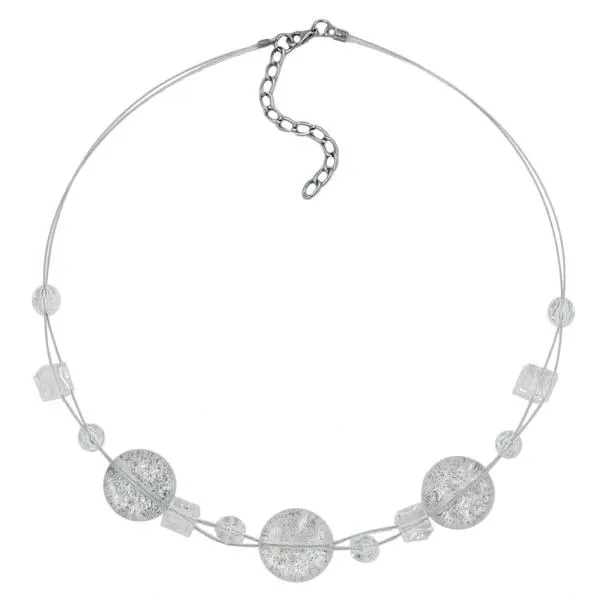 Kette Drahtkette 3x Scheibe kristall-flitter Kunststoffperlen 45cm Kette Drahtkette 3x Scheibe kristall-flitter Kunststoffperlen 45cm