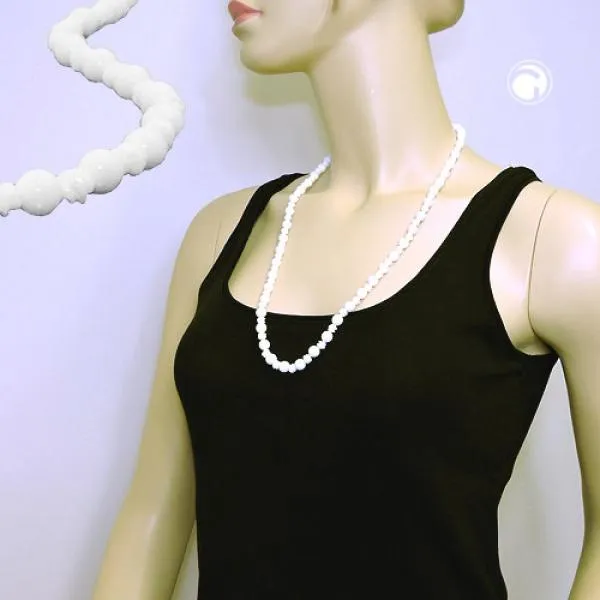 Kette 2 verschiedene Kunststoffperlen im Wechsel weiß-glänzend 70cm Kette 2 verschiedene Kunststoffperlen im Wechsel weiß-glänzend 70cm