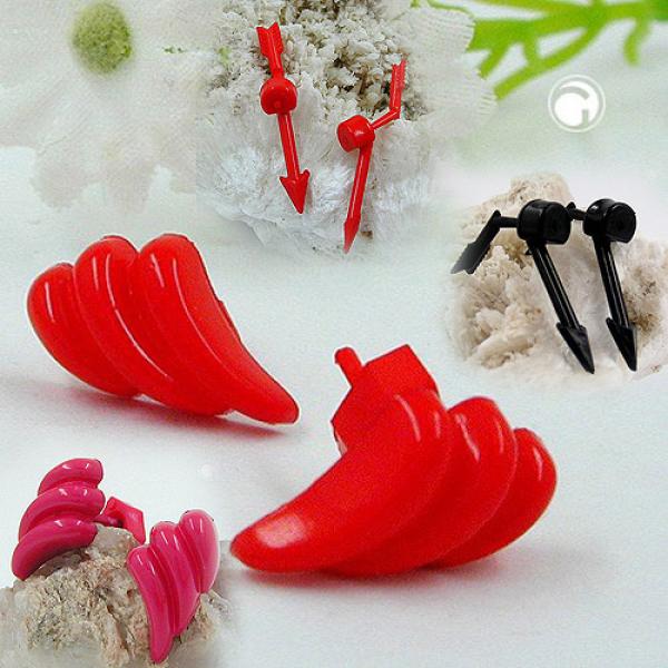 Set 4x Ohrstecker Modeschmuck pink rot schwarz aus Vollplastik Set 4x Ohrstecker Modeschmuck pink rot schwarz aus Vollplastik