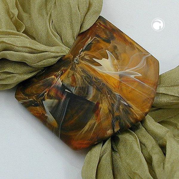 Tuchring 45x36x18mm Sechseck tigerbraun-marmoriert matt Kunststoff Tuchring 45x36x18mm Sechseck tigerbraun-marmoriert matt Kunststoff