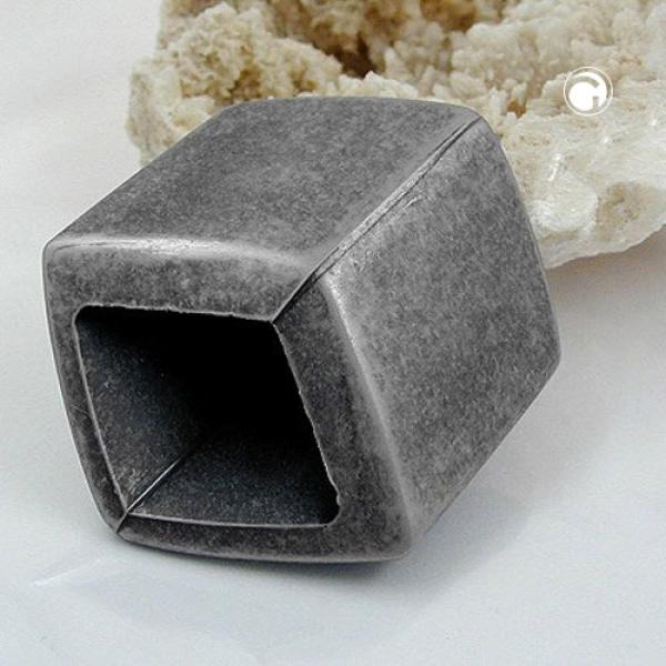 Tuchring 45x36x18mm Sechseck altsilber-metallfarben Kunststoff Tuchring 45x36x18mm Sechseck altsilber-metallfarben Kunststoff