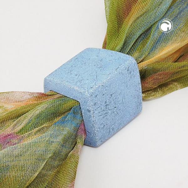 Tuchring 45x36x18mm Sechseck jeans-blau keramik matt Kunststoff Tuchring 45x36x18mm Sechseck jeans-blau keramik matt Kunststoff