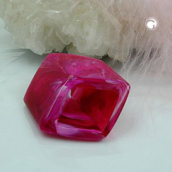 Tuchring 45x36x18mm Sechseck lila-pink-marmoriert glänzend Kunststoff