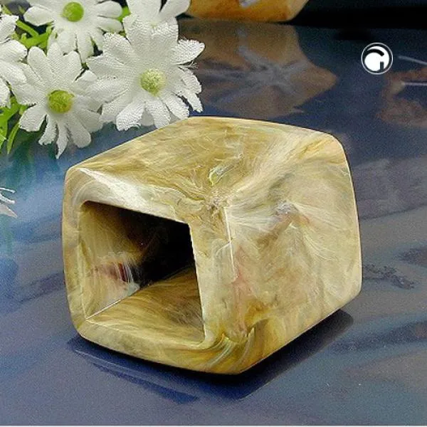 Tuchring 45x36x18mm Sechseck grün-weiß-marmoriert glänzend Kunststoff Tuchring 45x36x18mm Sechseck grün-weiß-marmoriert glänzend Kunststoff