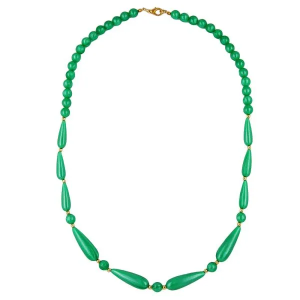 Kette 8mm Kunststoffperlen seidig-grün 60cm Kette 8mm Kunststoffperlen seidig-grün 60cm