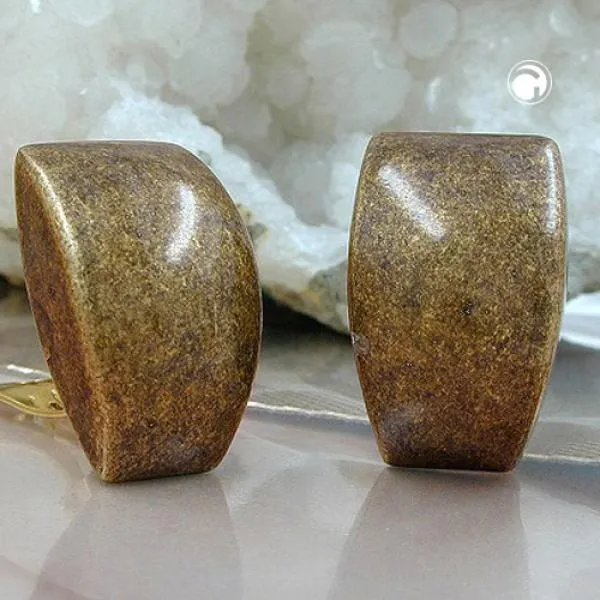 Clip Ohrring 27x17mm Trapez altmessing glänzend Kunststoff-Bouton Clip Ohrring 27x17mm Trapez altmessing glänzend Kunststoff-Bouton