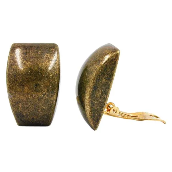 Clip Ohrring 27x17mm Trapez altmessing glänzend Kunststoff-Bouton Clip Ohrring 27x17mm Trapez altmessing glänzend Kunststoff-Bouton