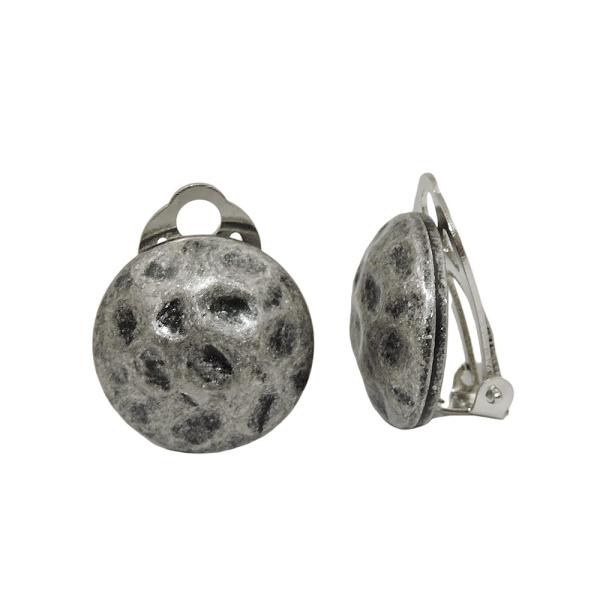 Clip 18mm rund altsilberfarben gehämmert glänzend Kunststoff-Bouton Clip 18mm rund altsilberfarben gehämmert glänzend Kunststoff-Bouton