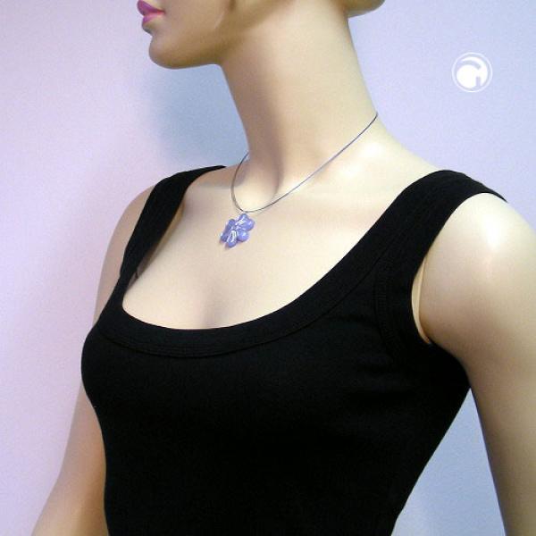 Kette Drahtkette 30mm hellblau-transparent-silber matt Blüte Kunststoff 40cm Kette Drahtkette 30mm hellblau-transparent-silber matt Blüte Kunststoff 40cm